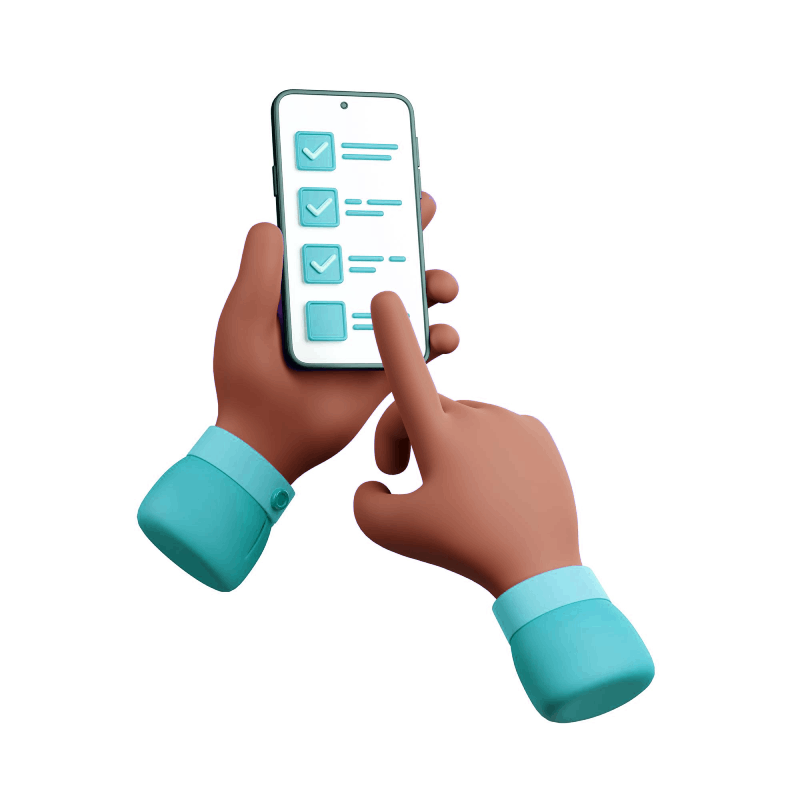 ícone de mãos segurando um mobile 3d